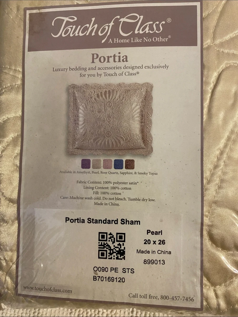 Portia Standard Sham in Pearl - Set of 2